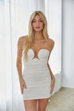 Georgia Ruched Notch Neck Bodycon Mini Dress