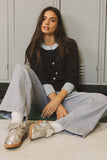 Ella Contrast Cardigan in Navy FINAL SALE