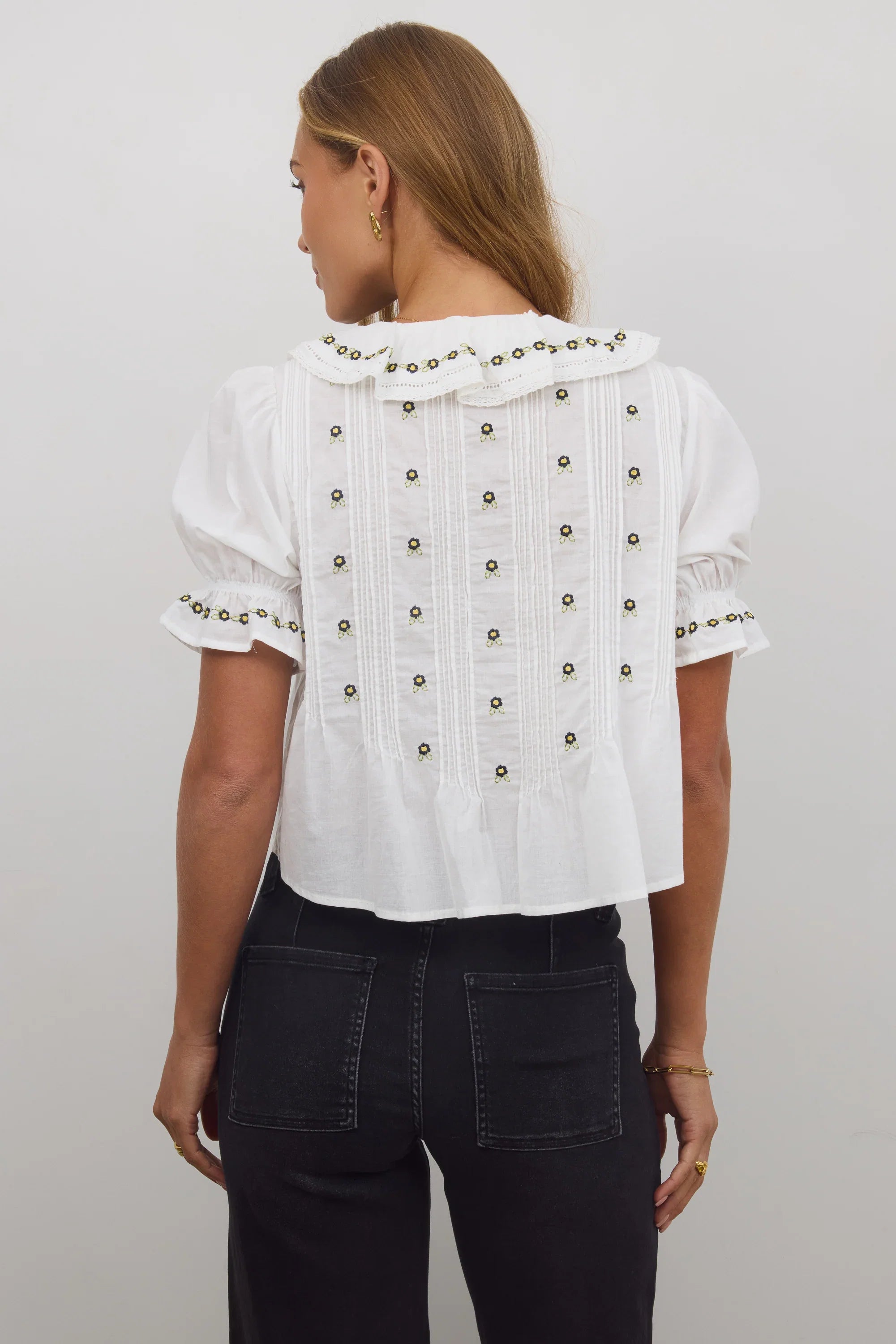 Suzie Embroidered Blouse in Off White FINAL SALE