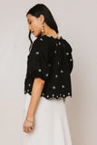 Kara Embroidered Blouse in Black FINAL SALE