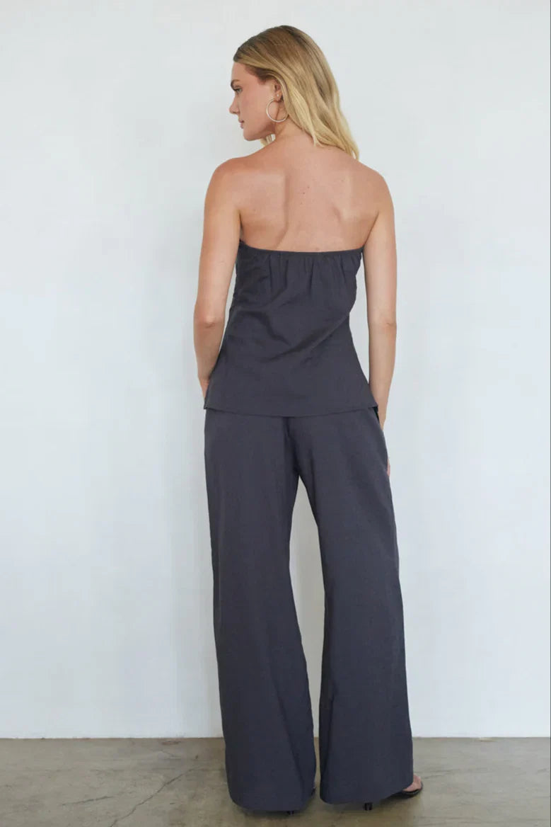 Kyle Pleated Linen Top