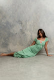 Deana Striped Maxi Dress in Green