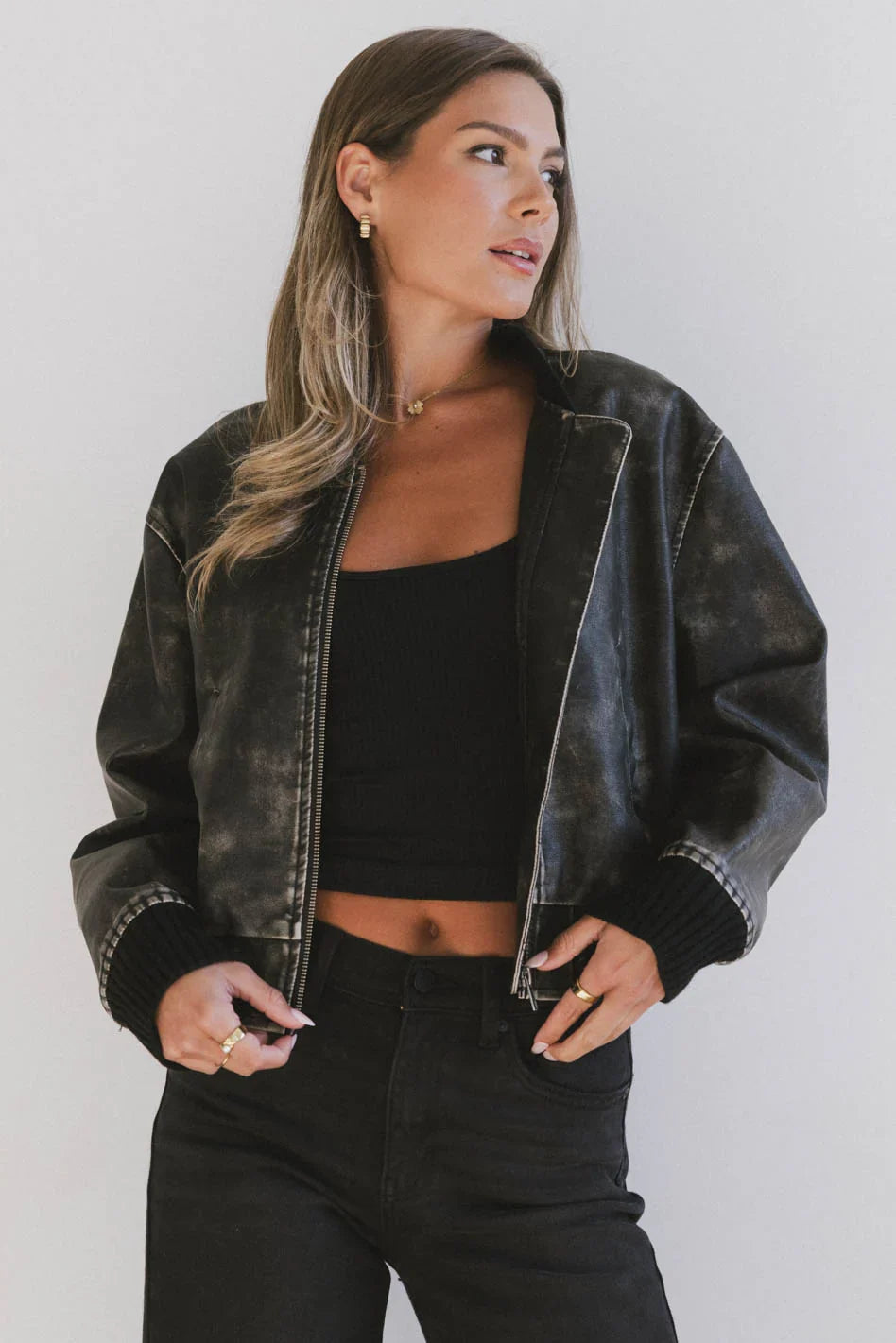 Clarissa Bomber Jacket in Black FINAL SALE
