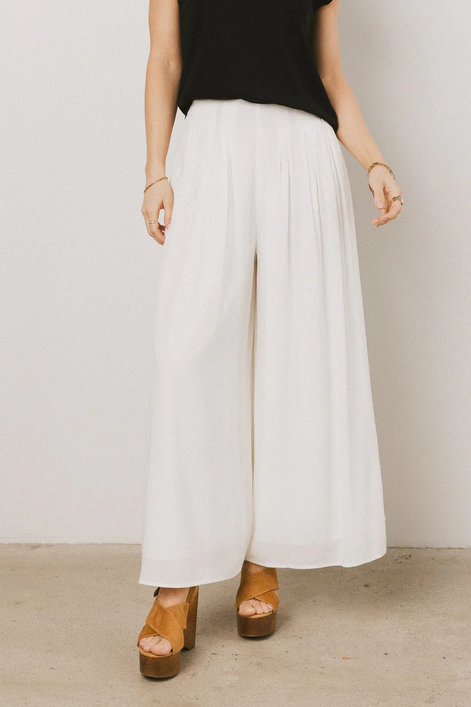 Kiaan Baggy Pants in White FINAL SALE