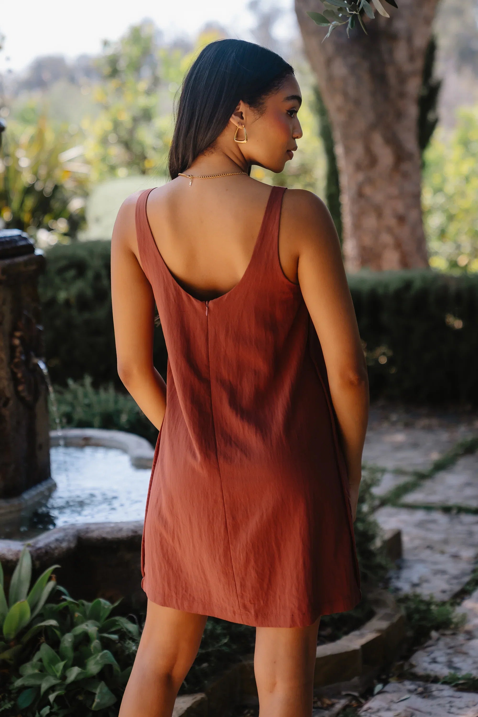 Aria Mini Dress in Brown