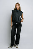 Marcia Cuffed Baggy Jeans in Faded Black