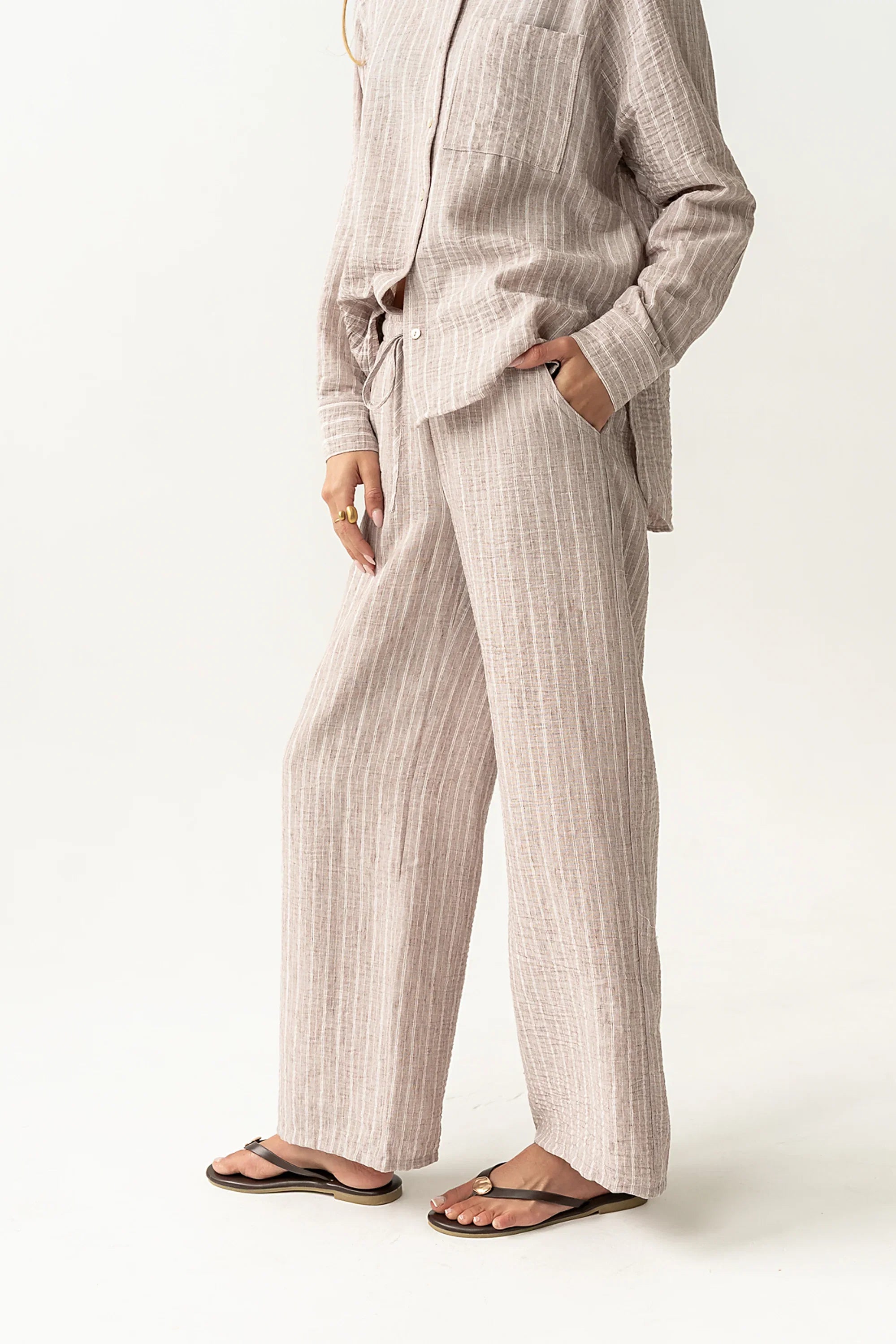 Conner Wide Leg Pants in Mocha