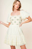LOLA BOHO MINI DRESS CREAM