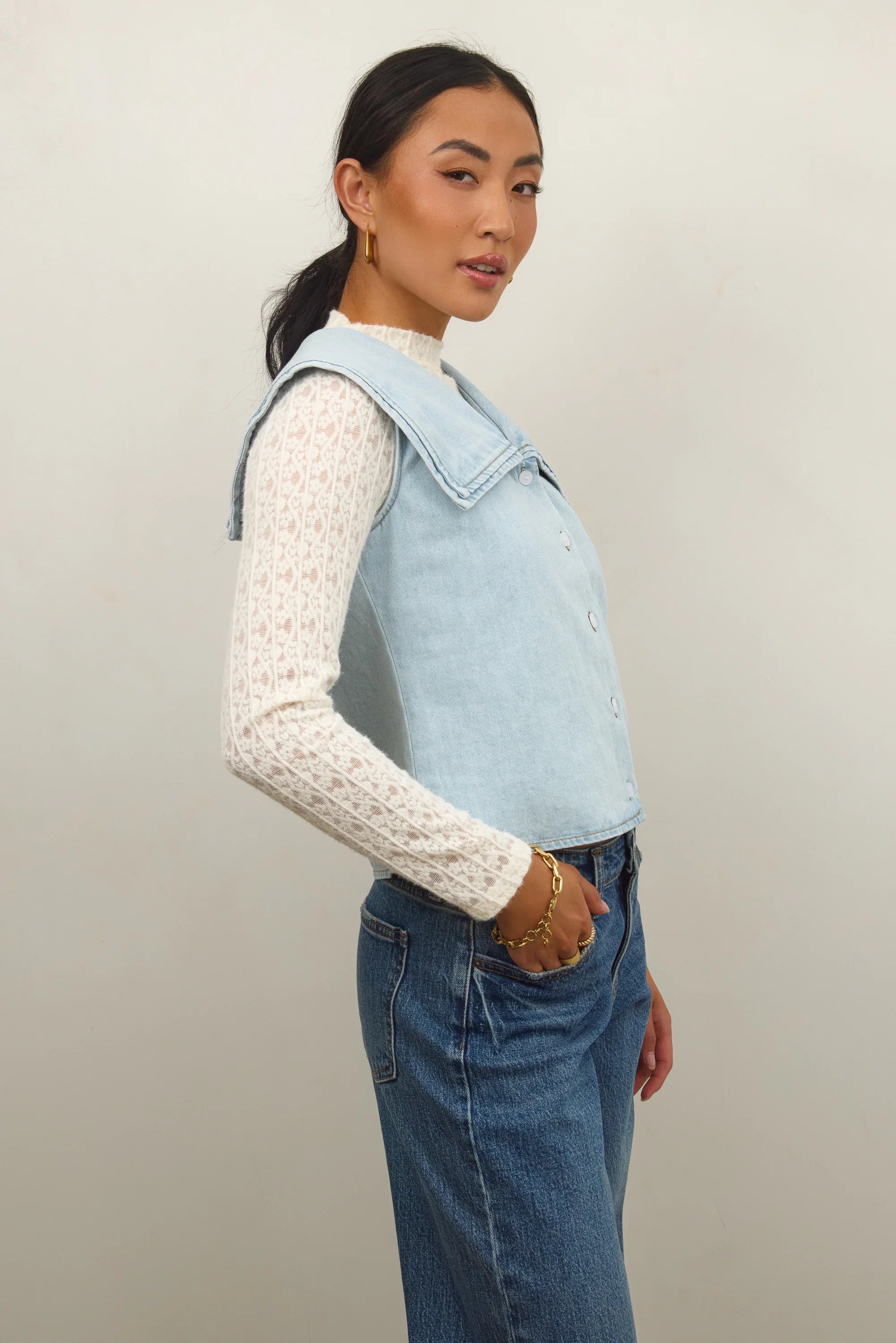 Shayla Denim Blouse