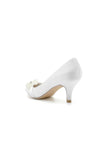 Simple Pointed Toe High Heels with Pearl Flower