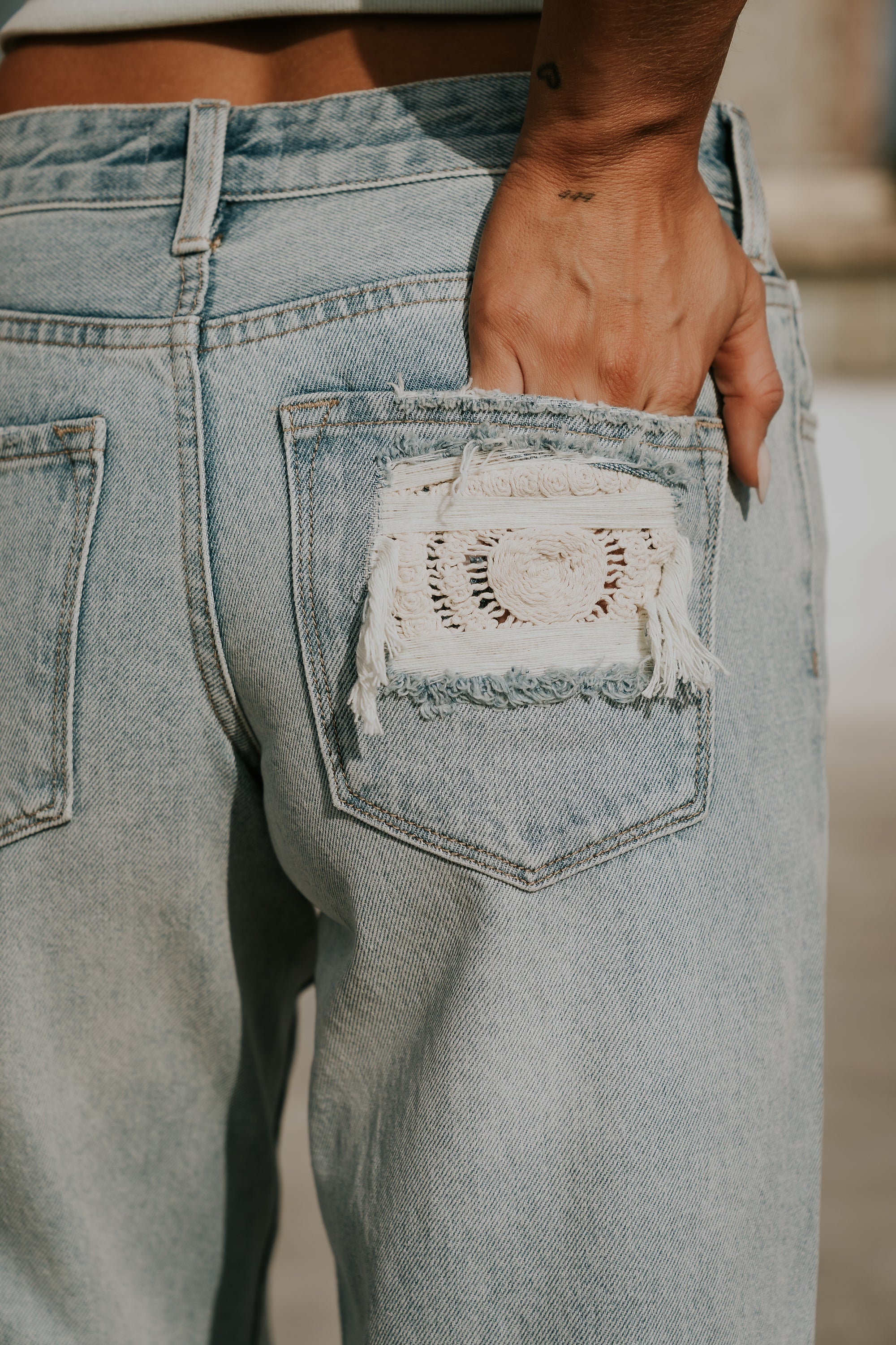 Marvin Crochet Wide Leg Jeans
