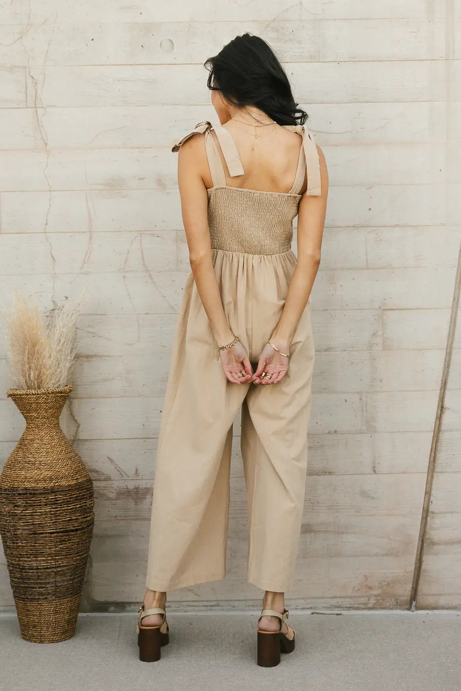 Kaia Crocheted Jumpsuit in Latte FINAL SALE