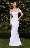 Caitlin Gown Convertible Tie Chiffon Dress Off White