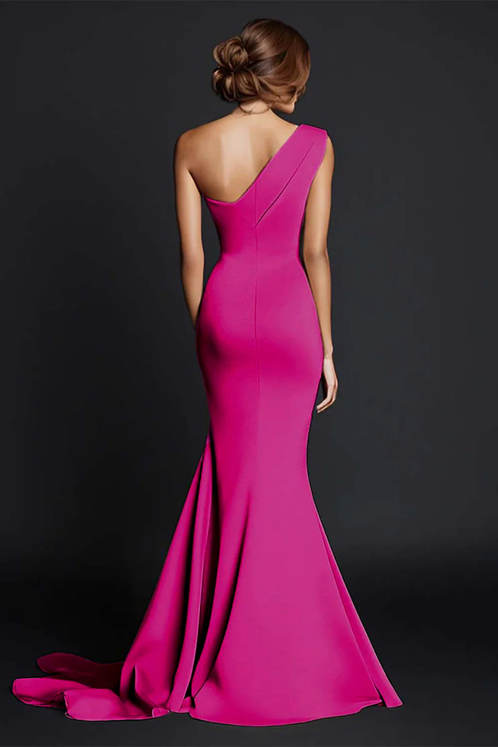One Shoulder Mermaid Ruched Khaki Maxi Dress