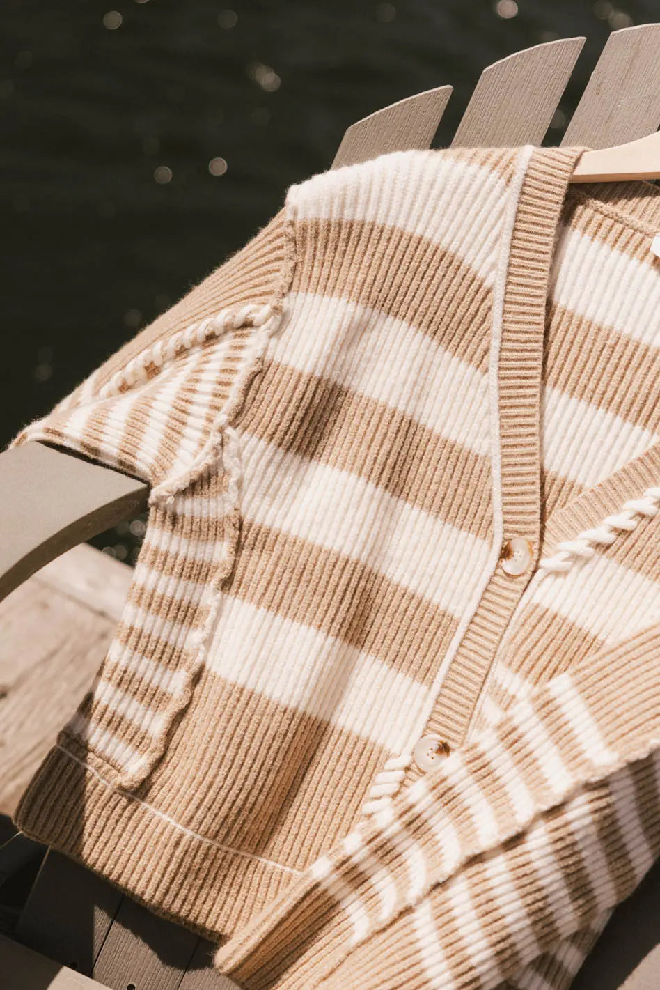 Yannah Striped Cardigan in Camel FINAL SALE
