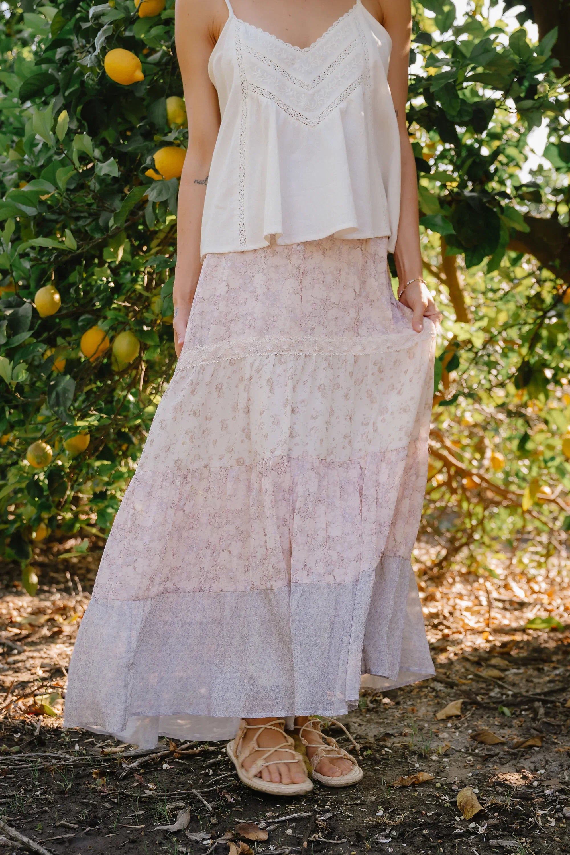 Shauna Mixed Media Maxi Skirt