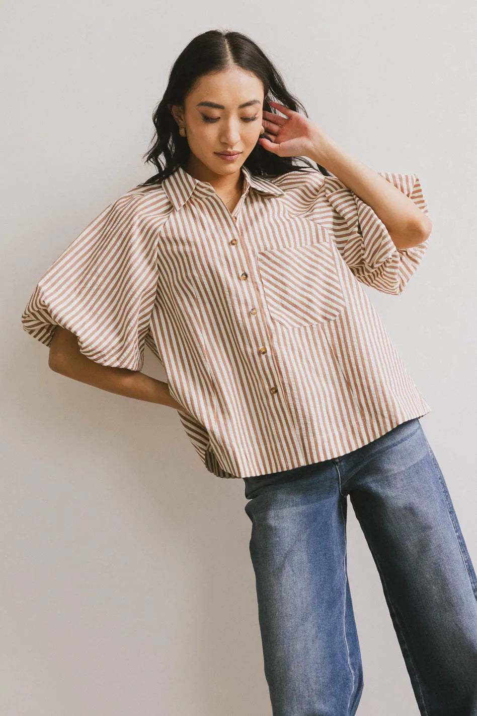 Callum Button Up in Mocha FINAL SALE