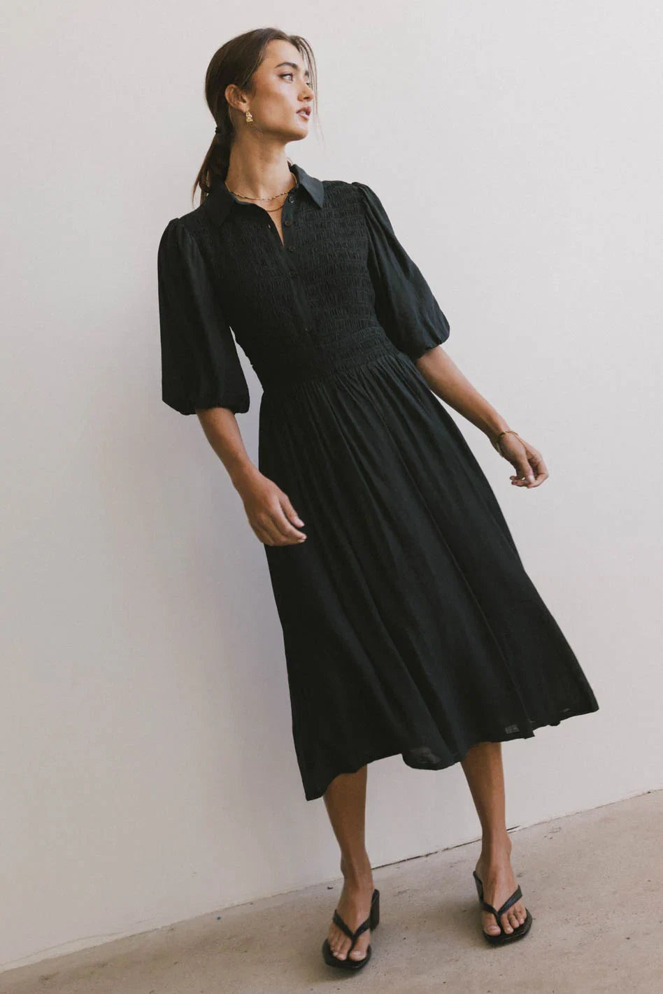 Belen Midi Dress in Dark Teal FINAL SALE