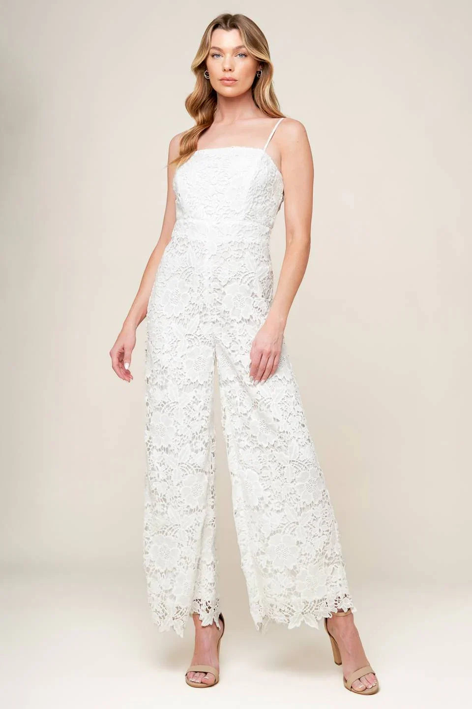 FOREVER YOURS WHITE LACE BRIDAL JUMPSUIT