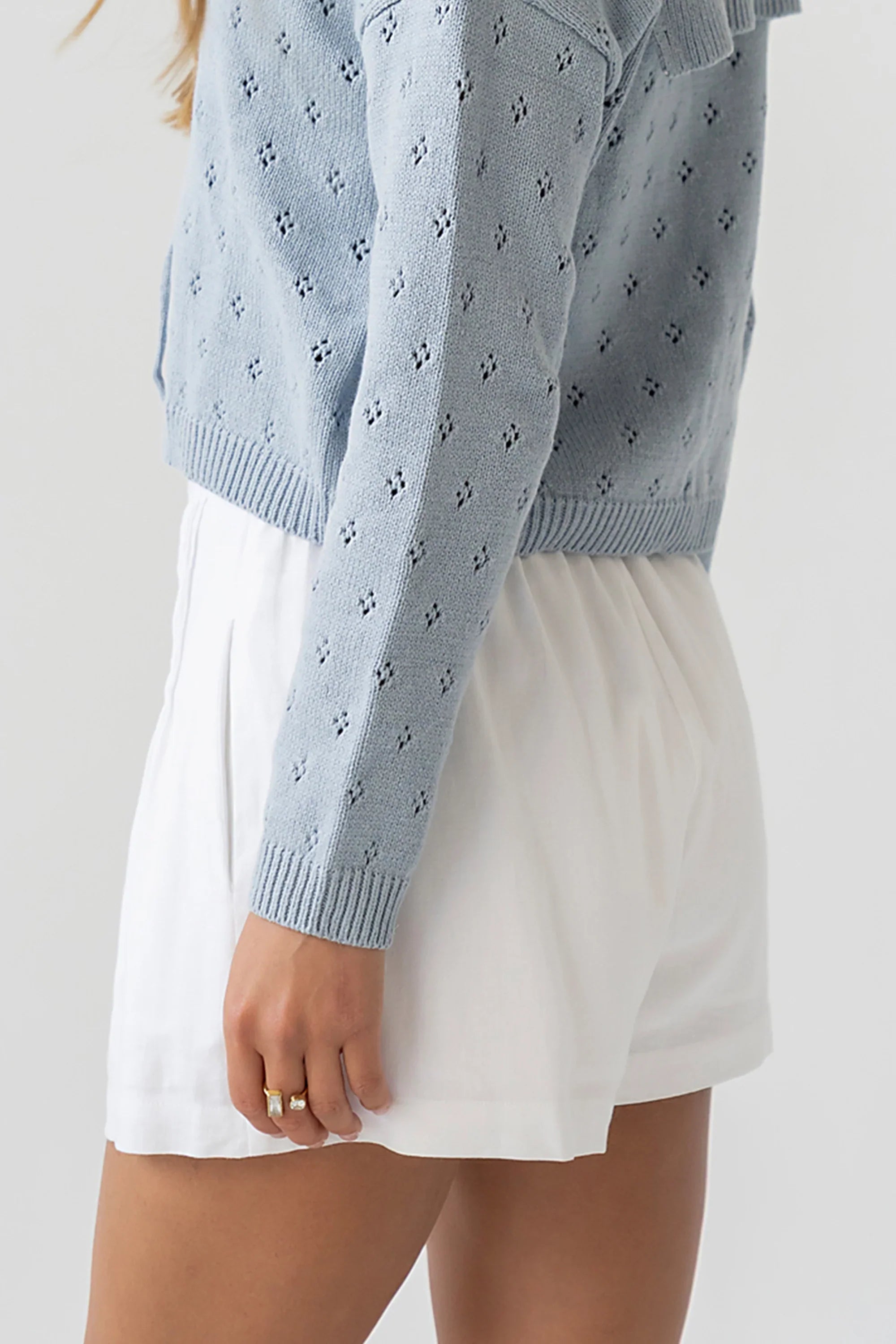 Catalina Pointelle Knit Cardigan