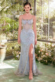 A1470 CRYSTAL NECKLINE BEADED GOWN Andrea Leo