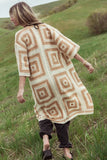 Regio Geometric Kimono in Beige FINAL SALE
