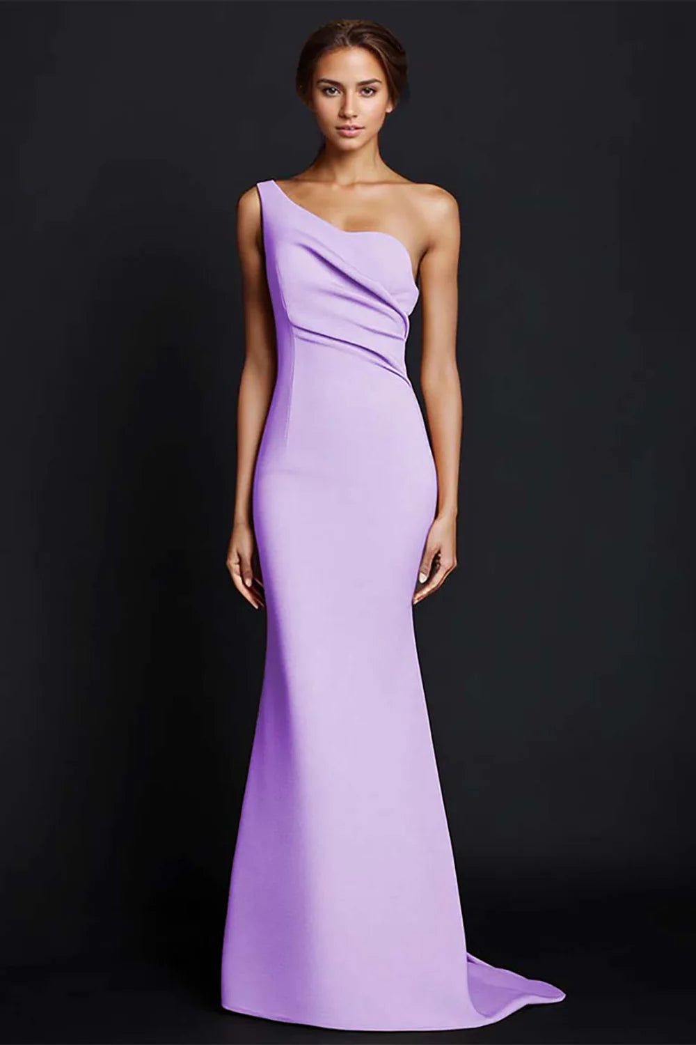 Khaki Mermaid One Shoulder Maxi Dress