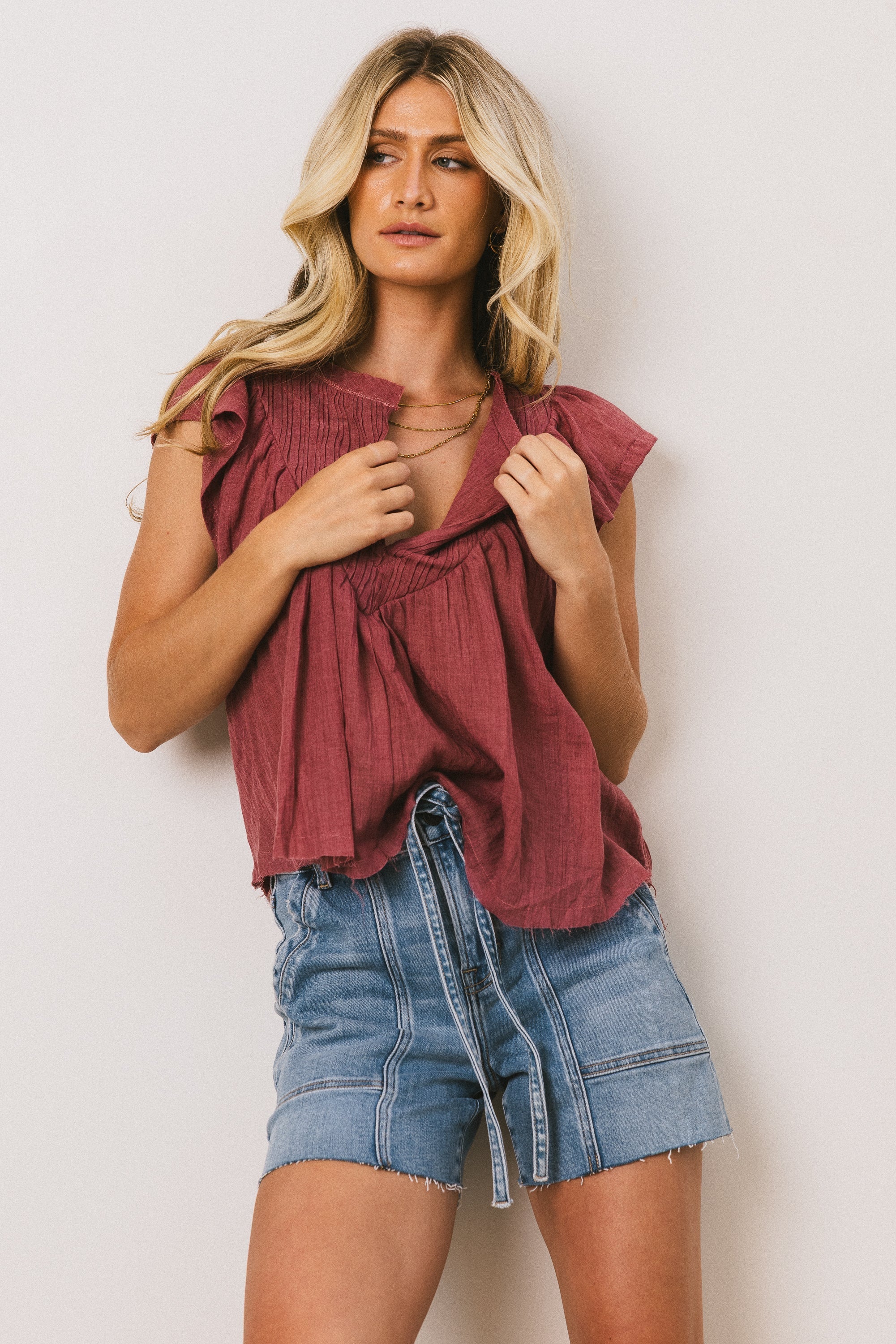 Leia Blouse in Berry FINAL SALE