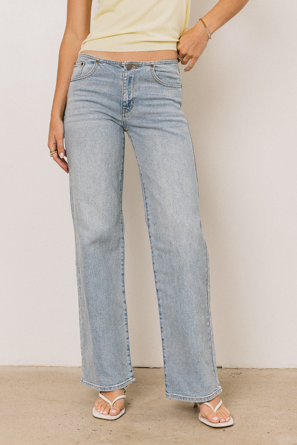 Livy No Waistband Straight Leg Jeans in Light Wash
