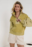 Zeya Half Zip Sweatshirt in Lime FINAL SALE