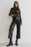 Sadie Wide Leg Pants in Black Leather FINAL SALE