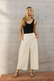 Elke Button Slacks in Natural FINAL SALE