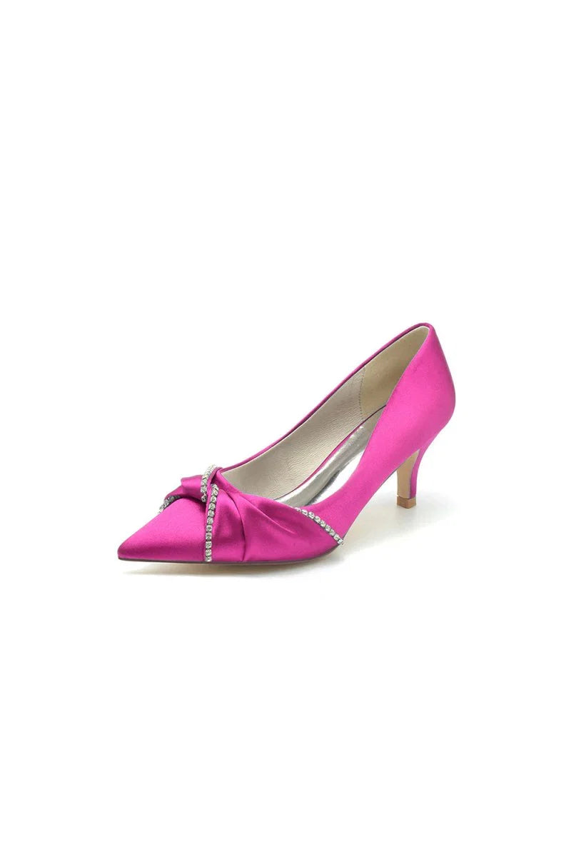 Crystal Bow Wedding Stiletto Heels with Rhinestone