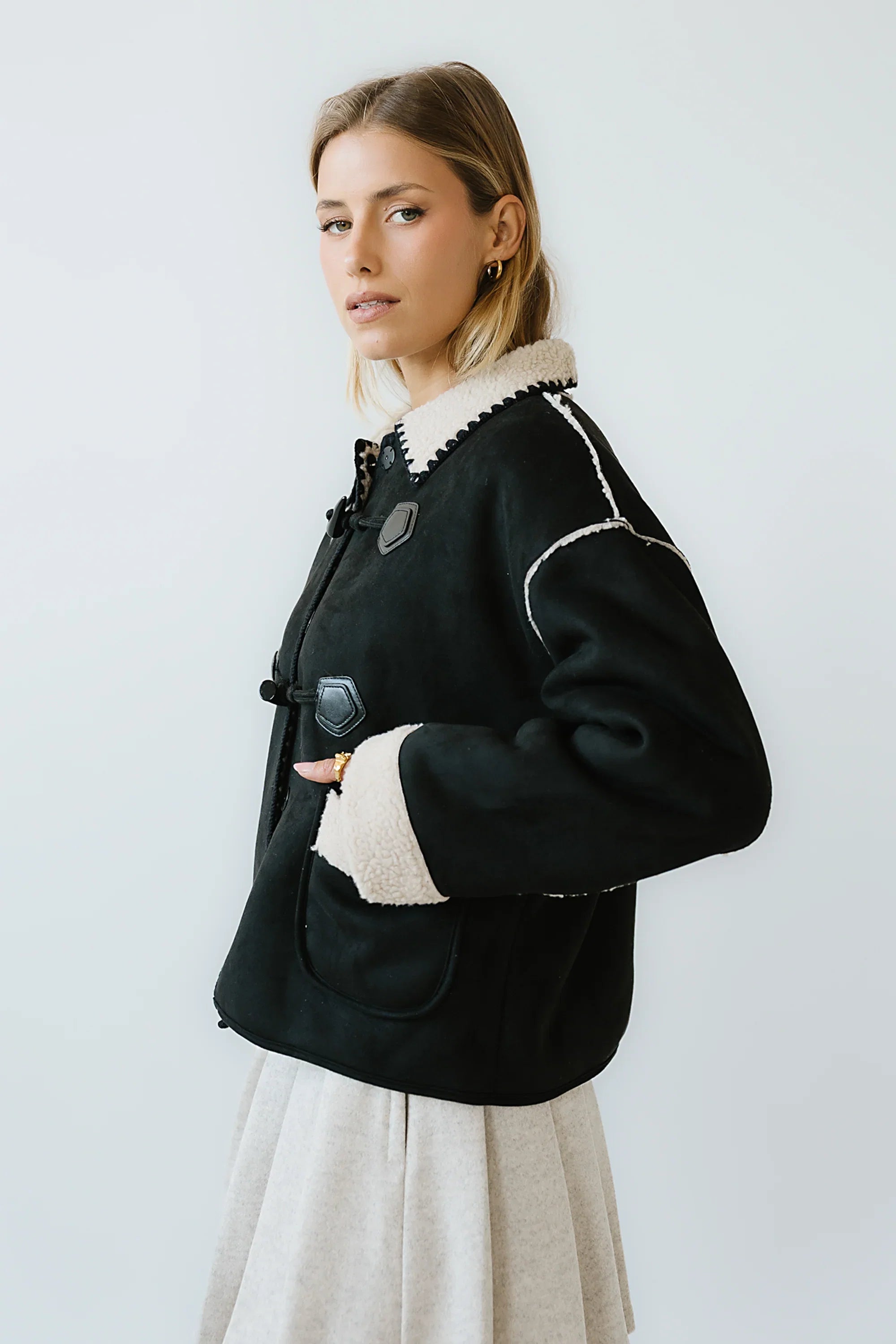 Collins Suede Jacket in Black FINAL SALE