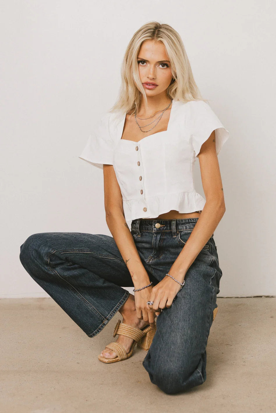 Kaia Button Front Blouse FINAL SALE