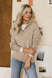 Violet Quarter Zip Sweater in Taupe FINAL SALE