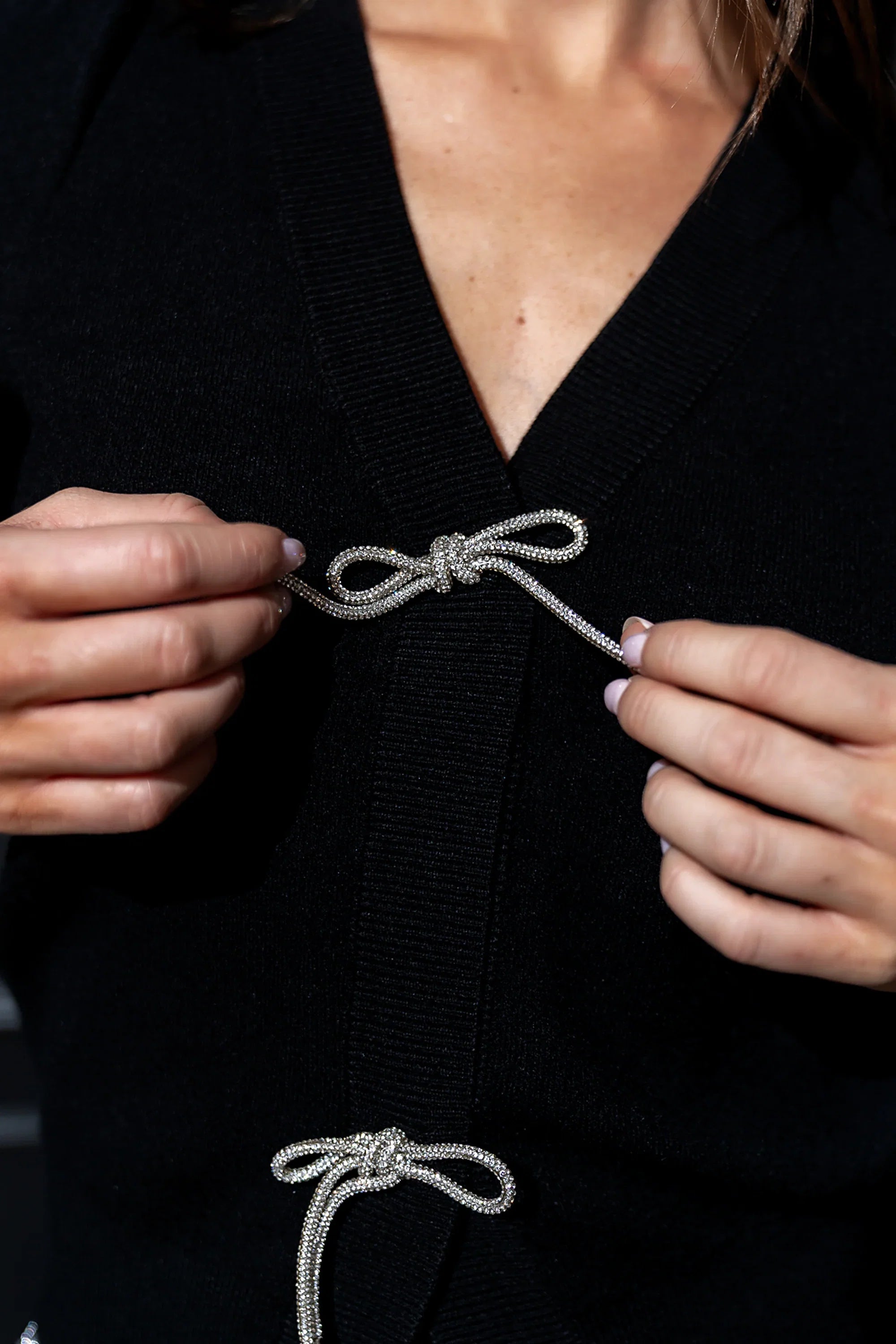 Tonya Bow Sweater in Black