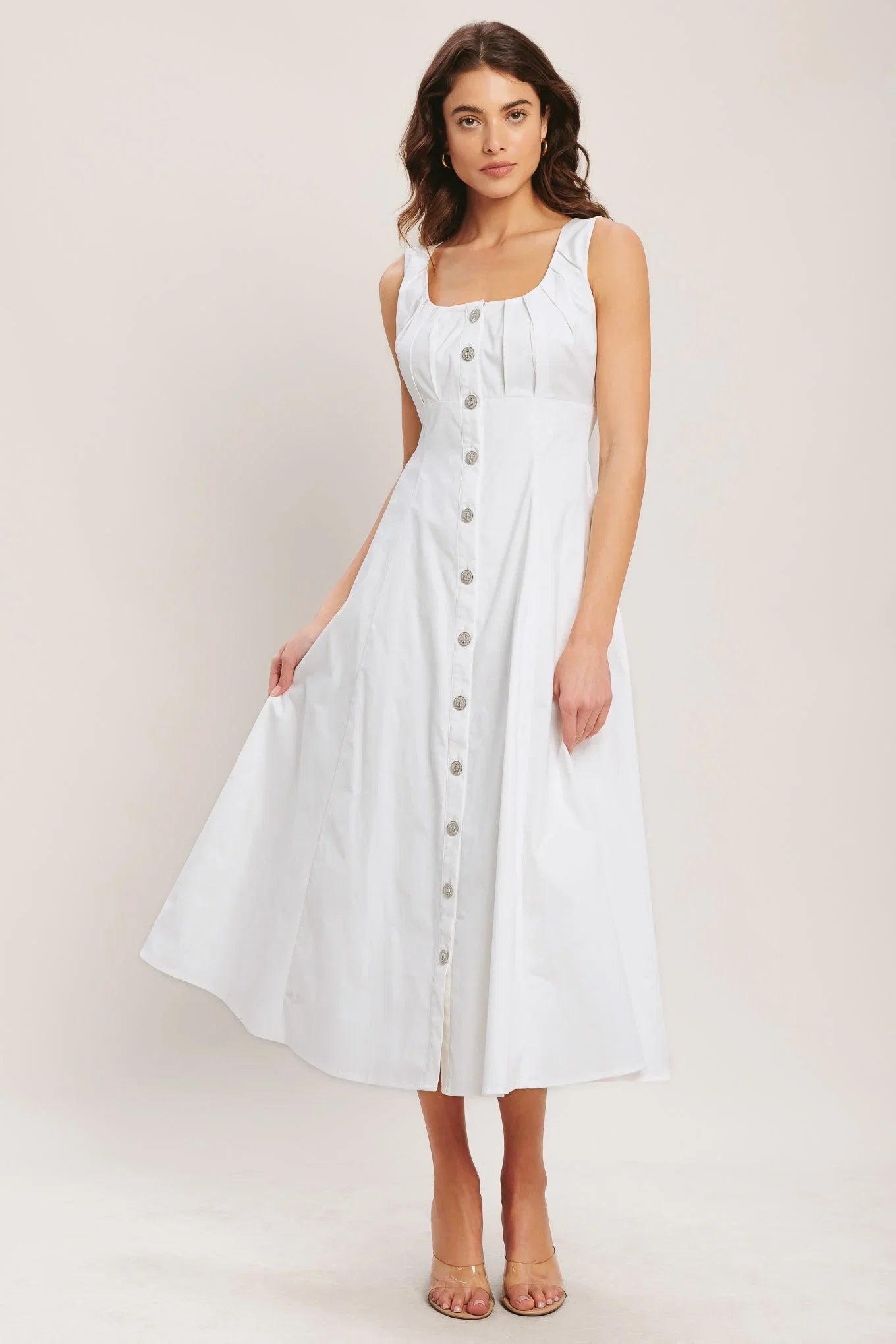 SEASIDE BRUNCH WHITE MIDI DRESS FINAL SALE