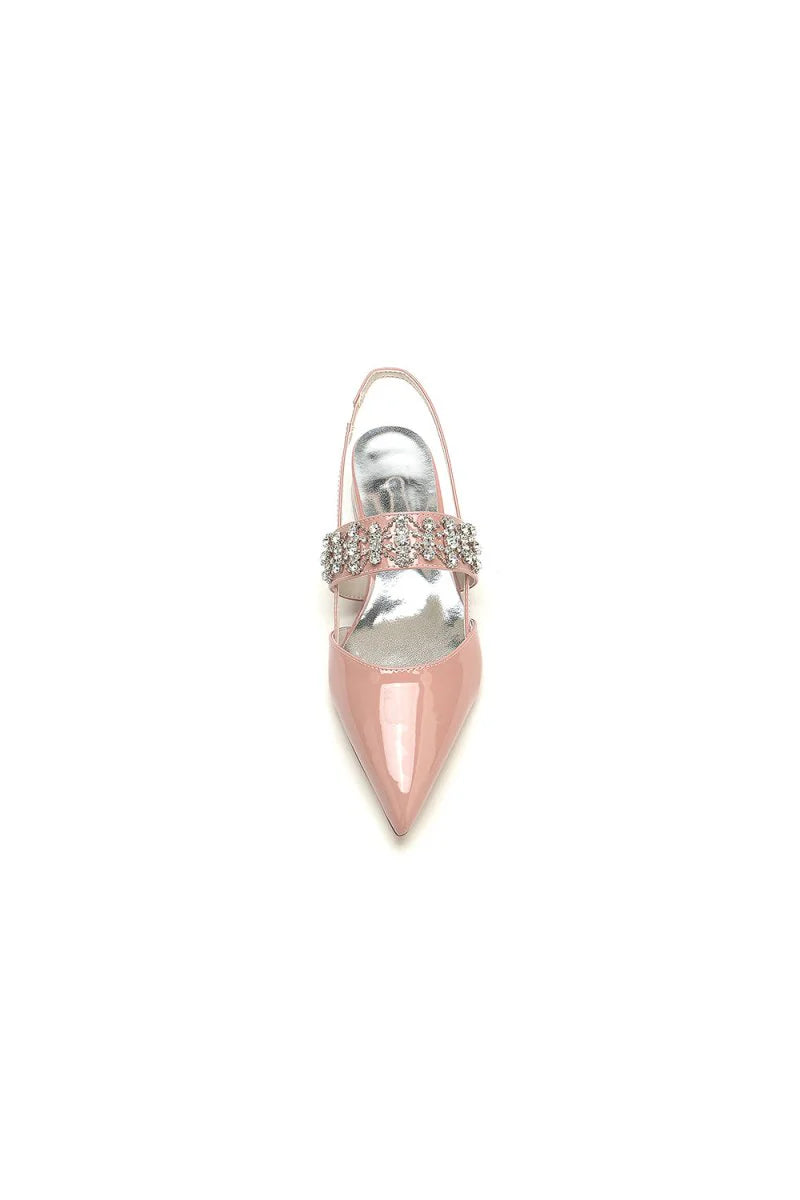 Nude Pink Womens Shoes with Silver Accents