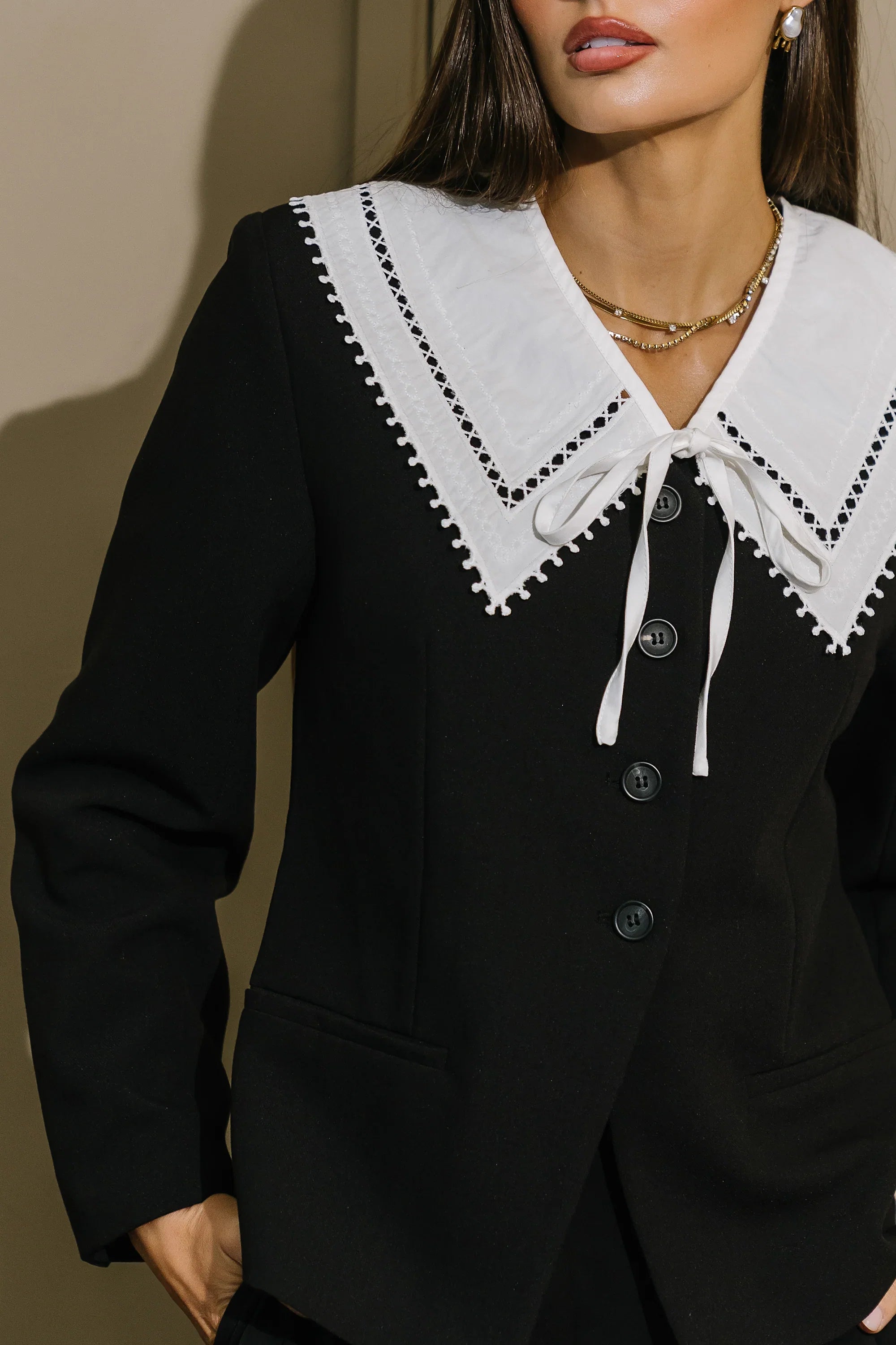 Kalani Collared Blazer in Black
