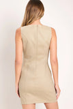 ELEGANT TOUCH TAUPE MINI DRESS