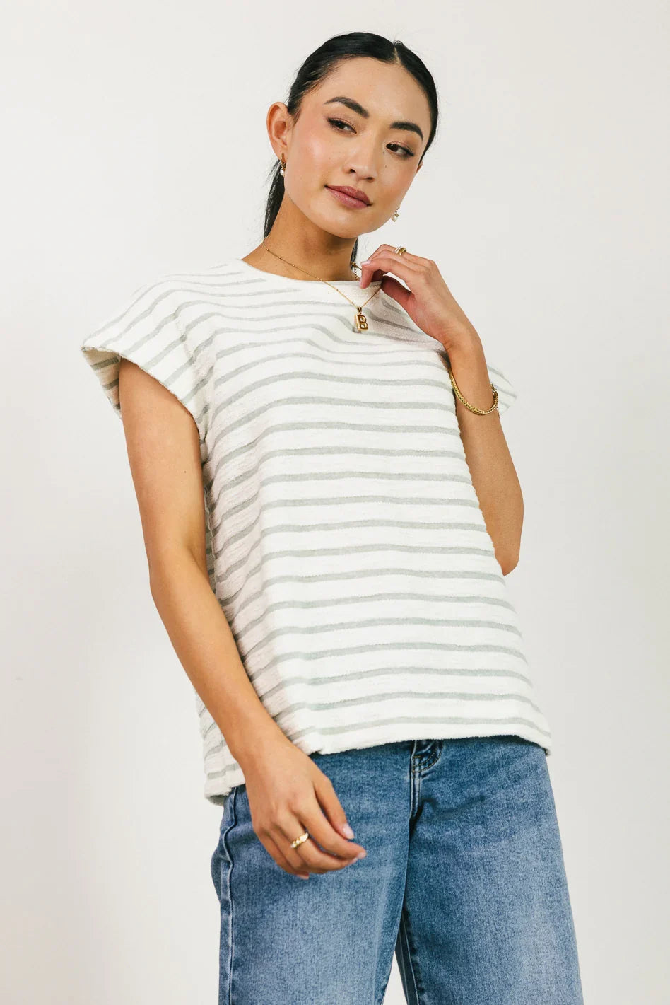 Kaycie Muscle Tee in Grey FINAL SALE