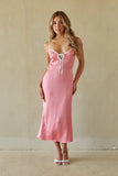 Adalyn Contrast Satin Midi Dress