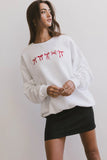 Pretty Bows Crewneck in Cream FINAL SALE