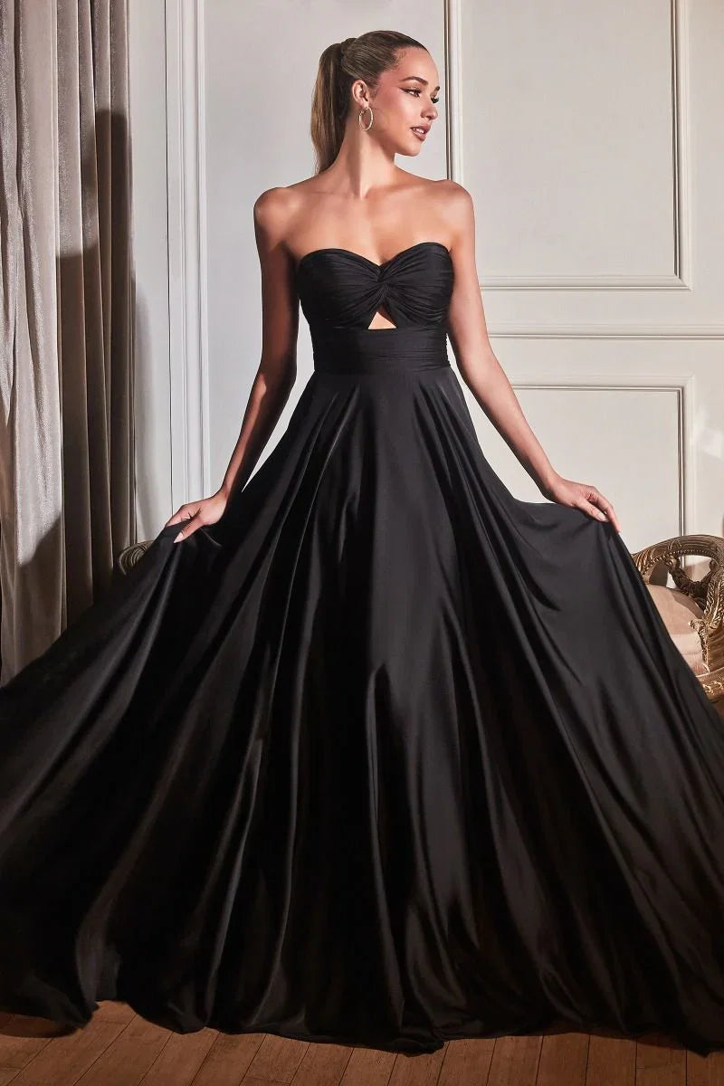 Madigan Gown STRAPLESS A LINE SOFT SATIN KEYHOLE DRESS