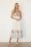 Kinsley Embroidered Linen Midi Dress