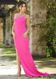 Cameron One Shoulder Gown Hot Pink Bodycon Dress