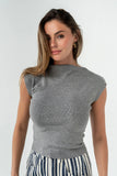 Maggie Knit Top in Grey