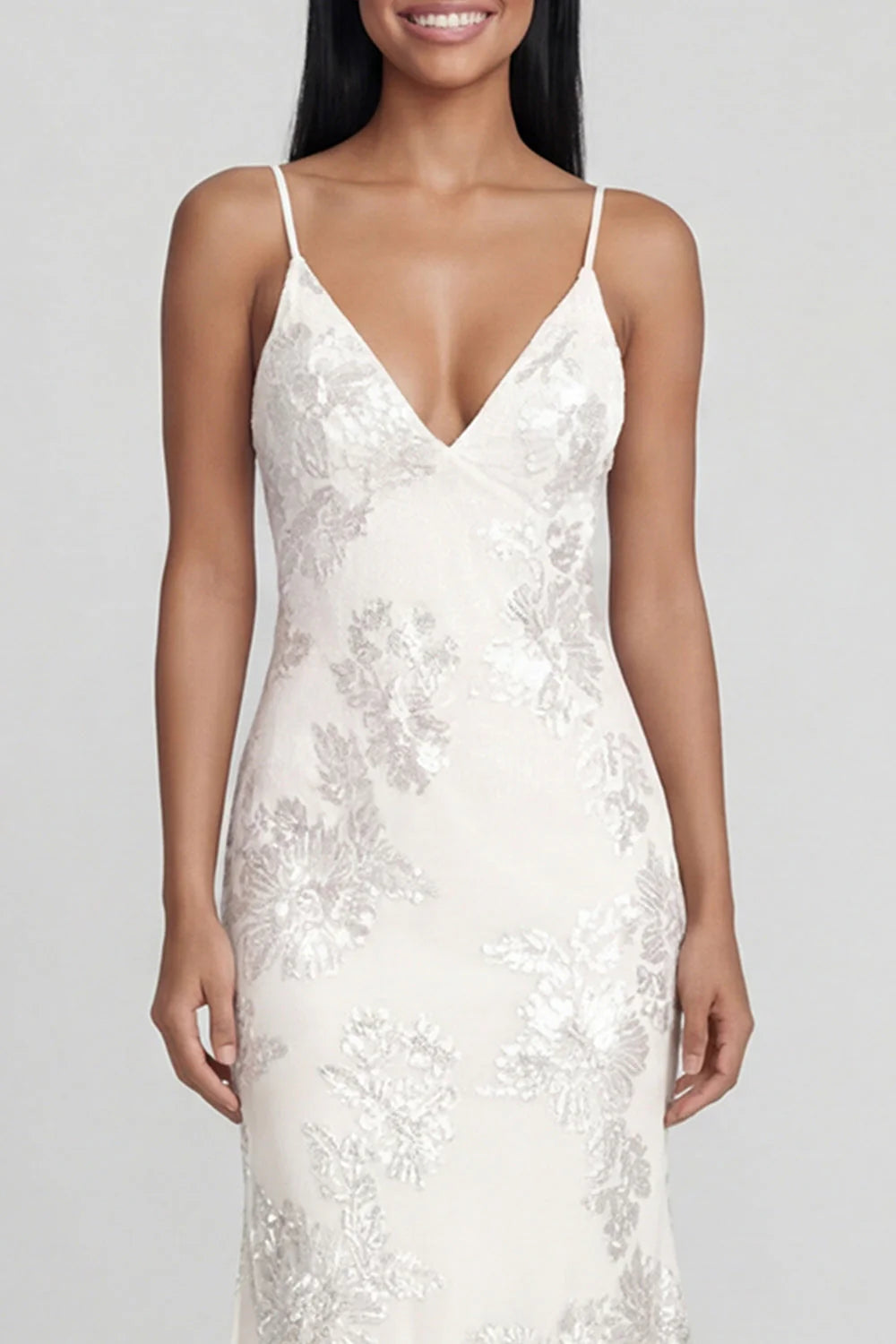 Sage Green Mermaid Floral Wedding Guest Dress with Lace up Back