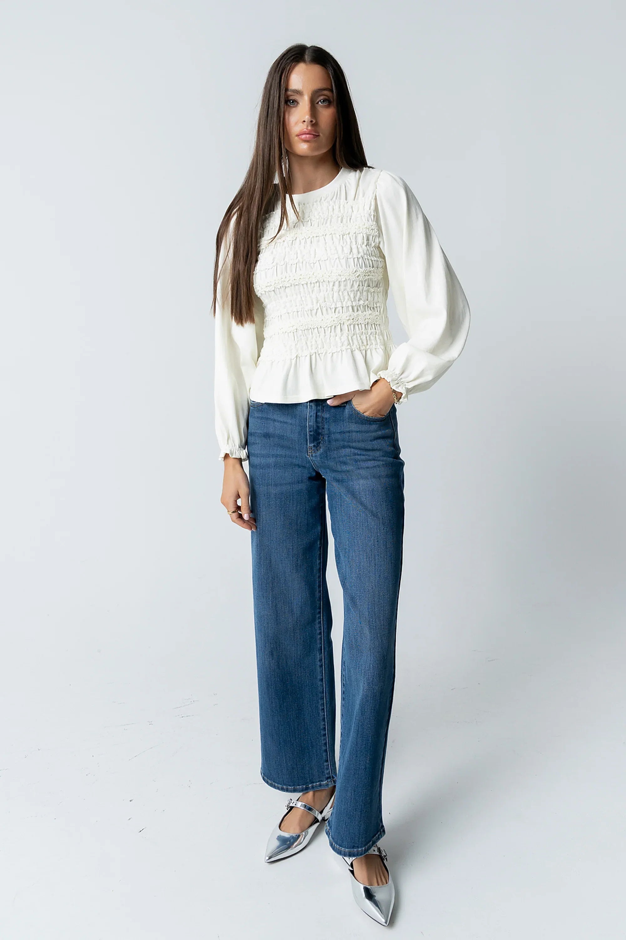Jodie Shirred Top
